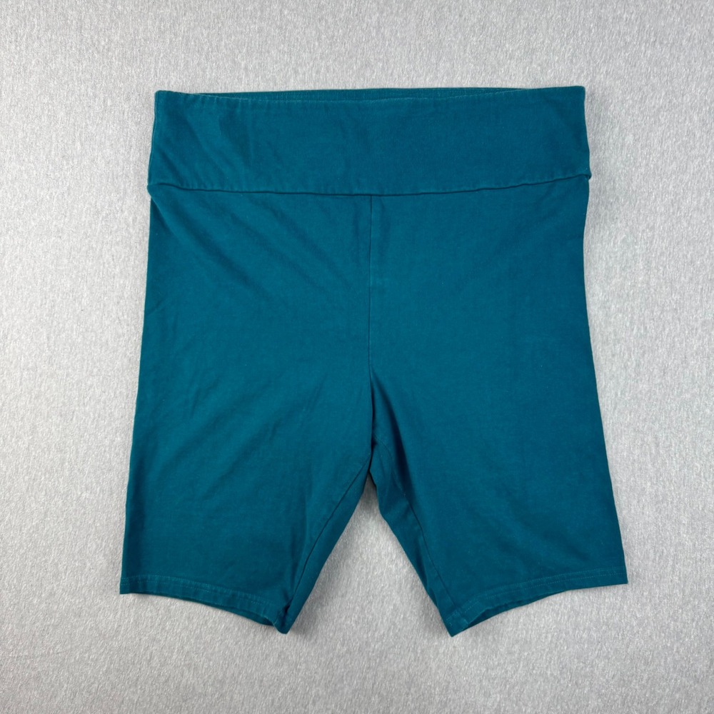 Wild Fable Bike Shorts Women XXL Teal Excellent High Waisted Cotton Stretch